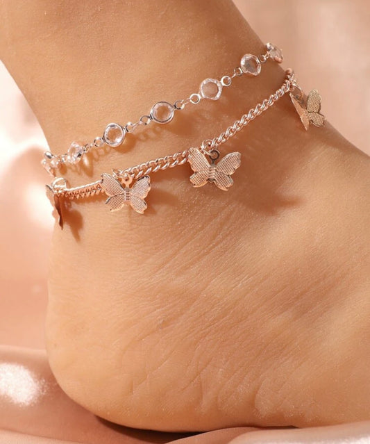 Butterflies & Gemz (rose gold)