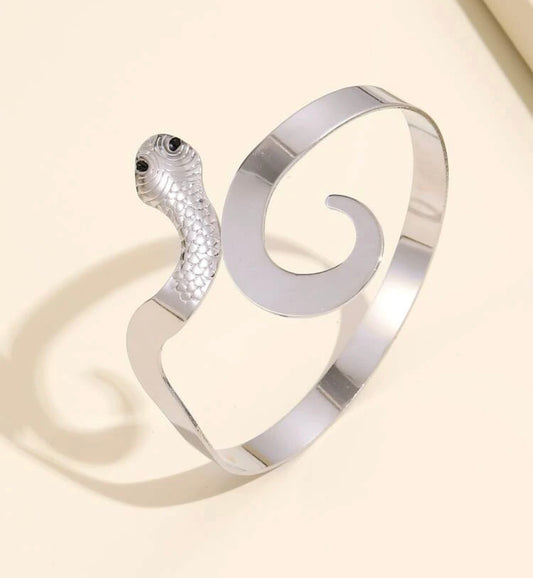 Silver snake arm cuff